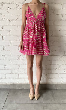 Rococo Sand | Lara Viscose Short Dress | Fuchsia