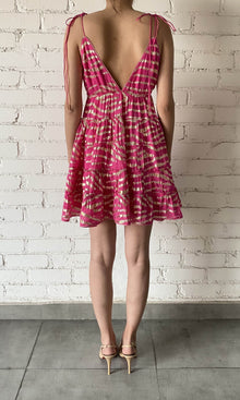 Rococo Sand | Lara Viscose Short Dress | Fuchsia
