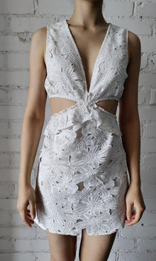 Rococo Sand | Leiko Polyester Lace Short Dress | White