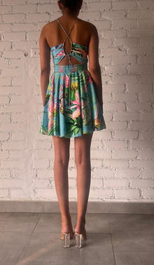 Loiss V-Neck Strapline Short Dress | Turquoise