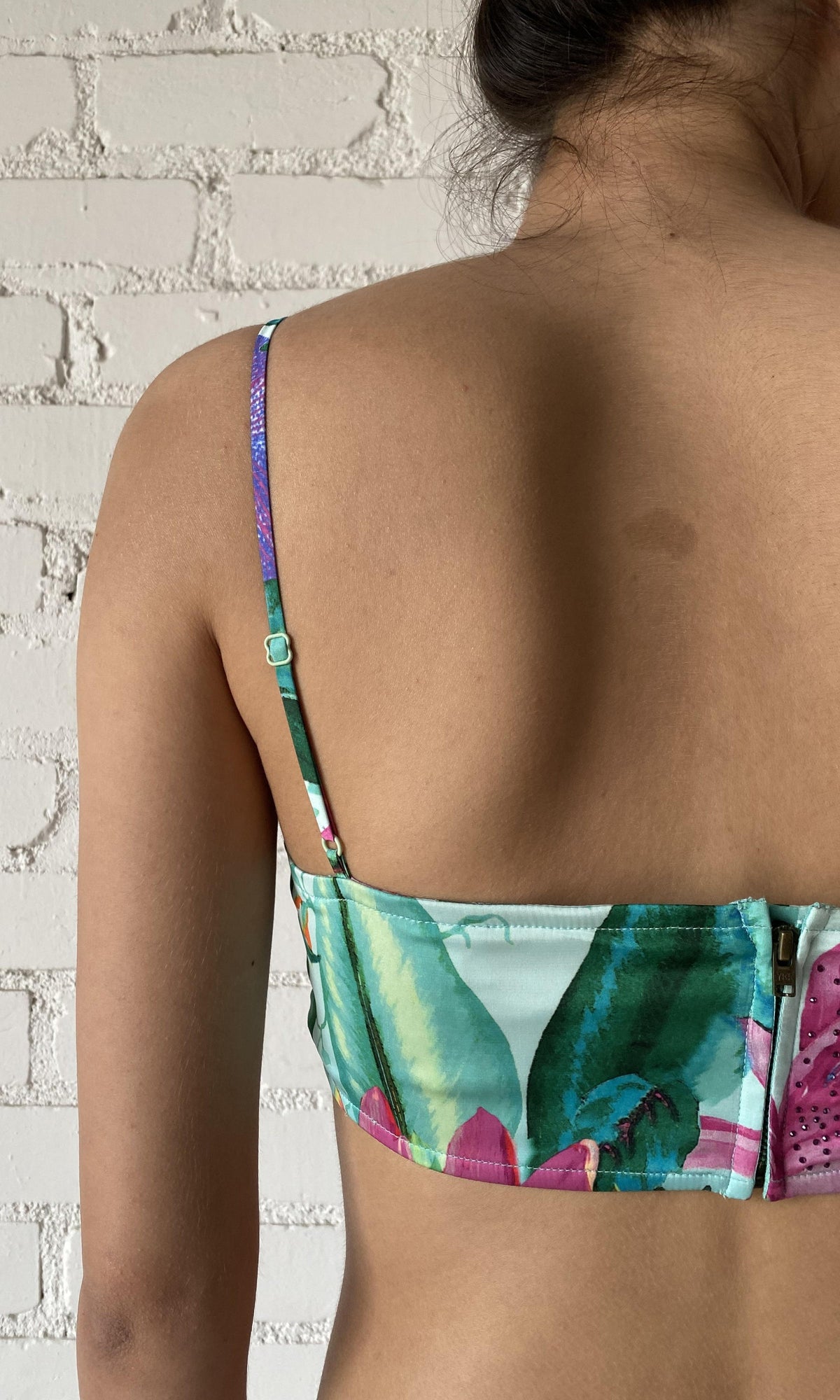 Rococo Sand | Ocean Polyster Satin Lycra Bandeau | Turquoise