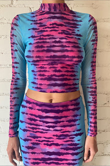 Crop Top | Turquoise/Pink