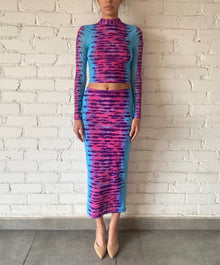 Crop Top | Turquoise/Pink