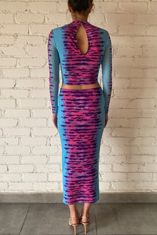 Crop Top | Turquoise/Pink