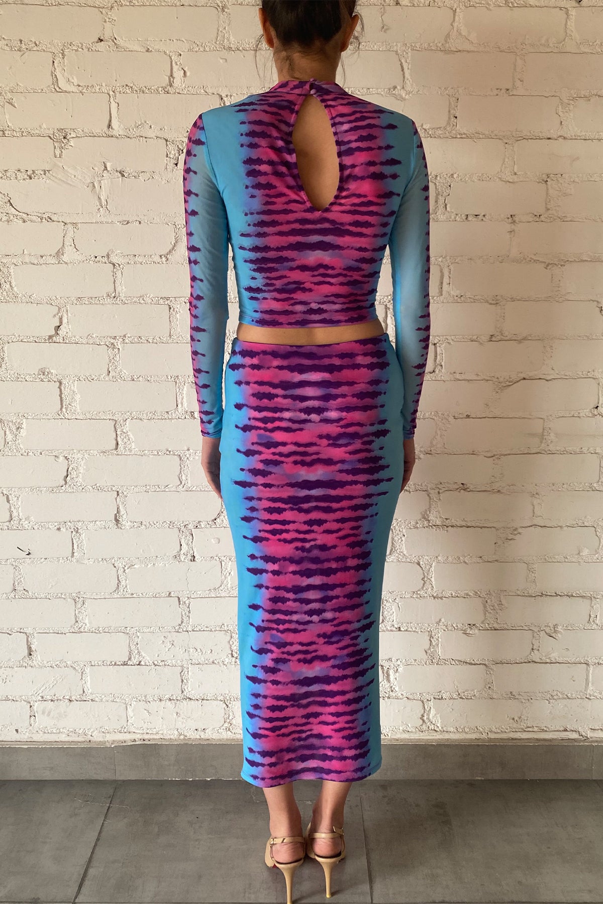 Crop Top | Turquoise/Pink