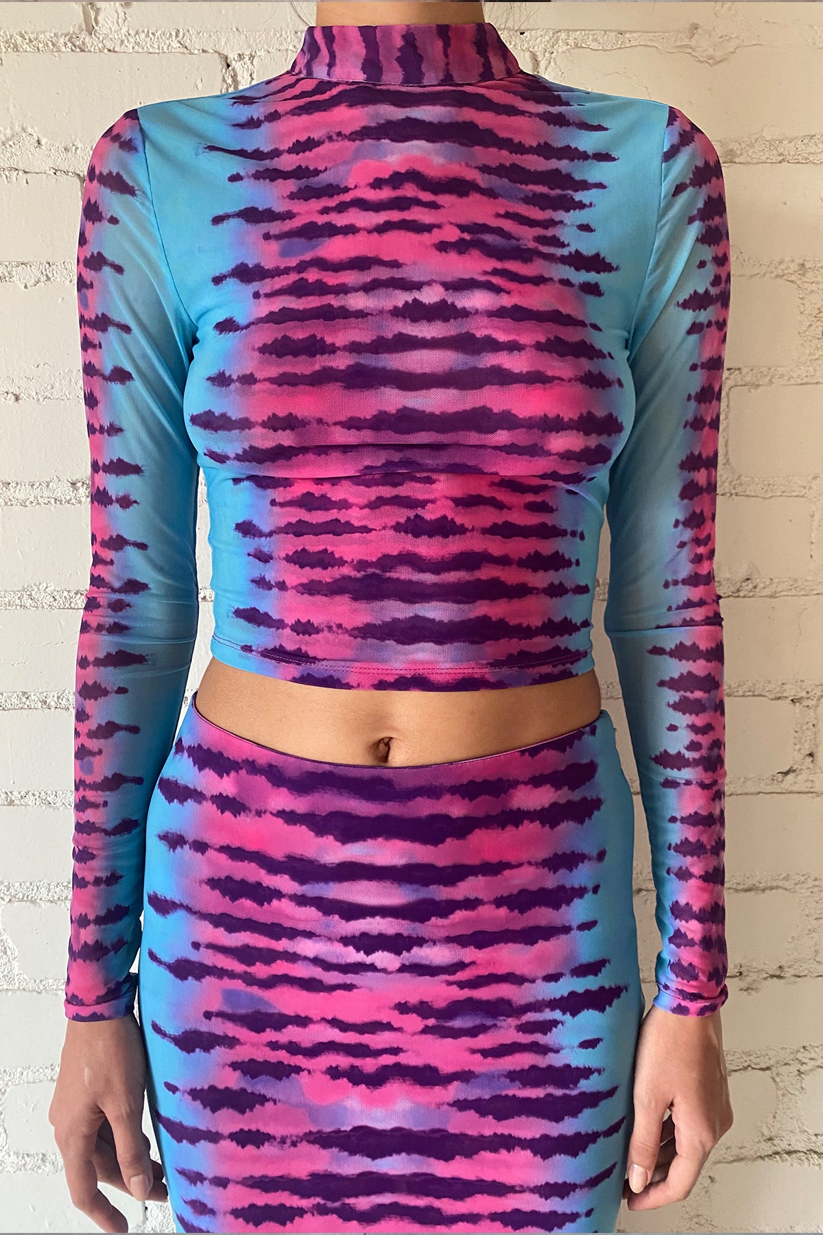 Crop Top | Turquoise/Pink