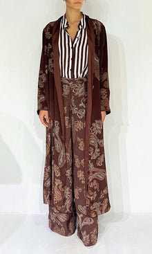 Rococo Sand | Orla Viscose Natural Crepe Robe Cape | Blue