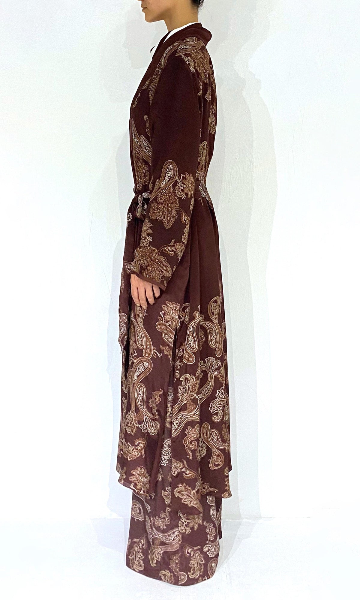 Rococo Sand | Orla Viscose Natural Crepe Robe Cape | Blue
