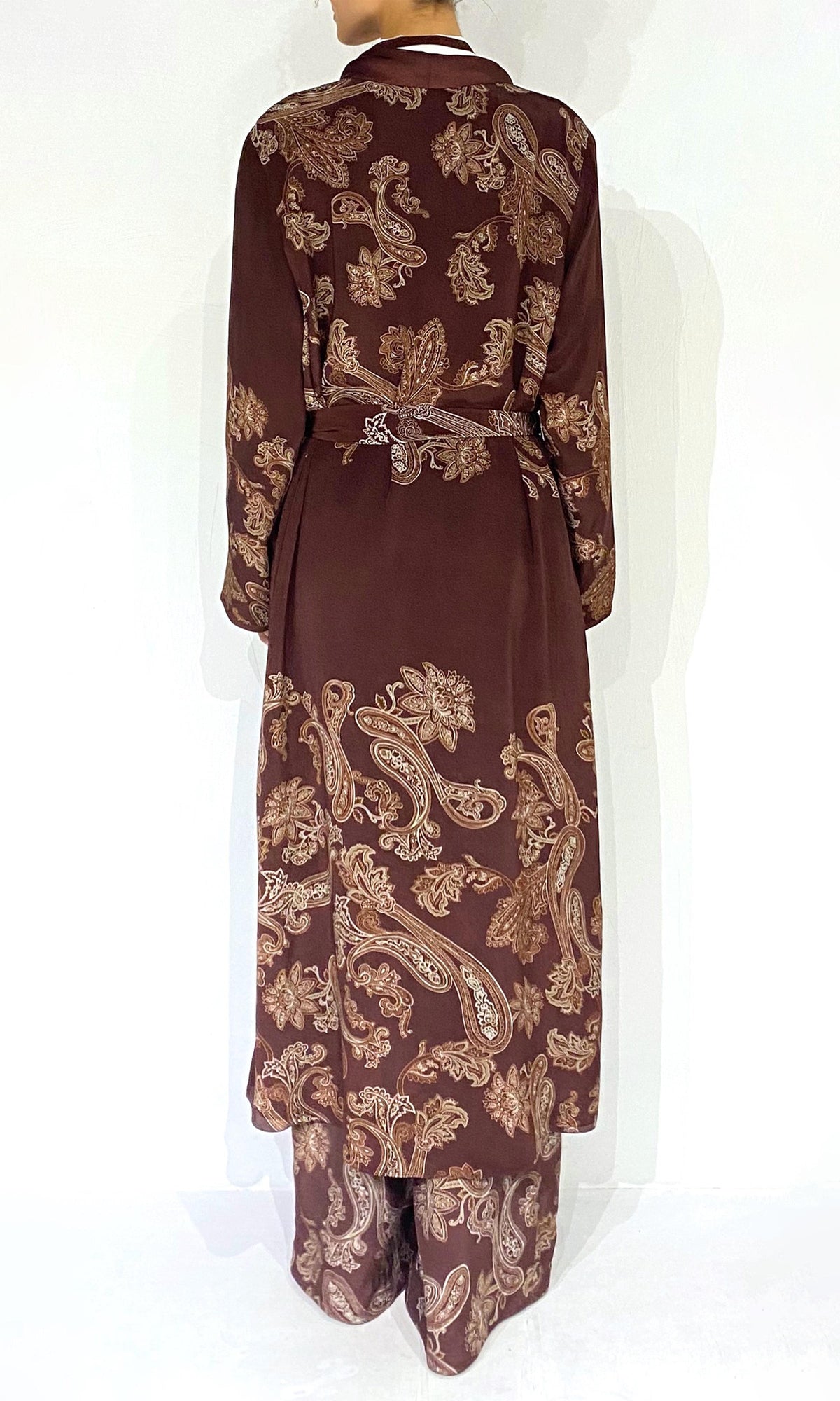 Rococo Sand | Orla Viscose Natural Crepe Robe Cape | Blue
