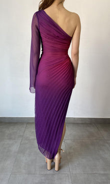 Rococo Sand | Paige Polyester Chiffon Long Dress | Pink/Purple