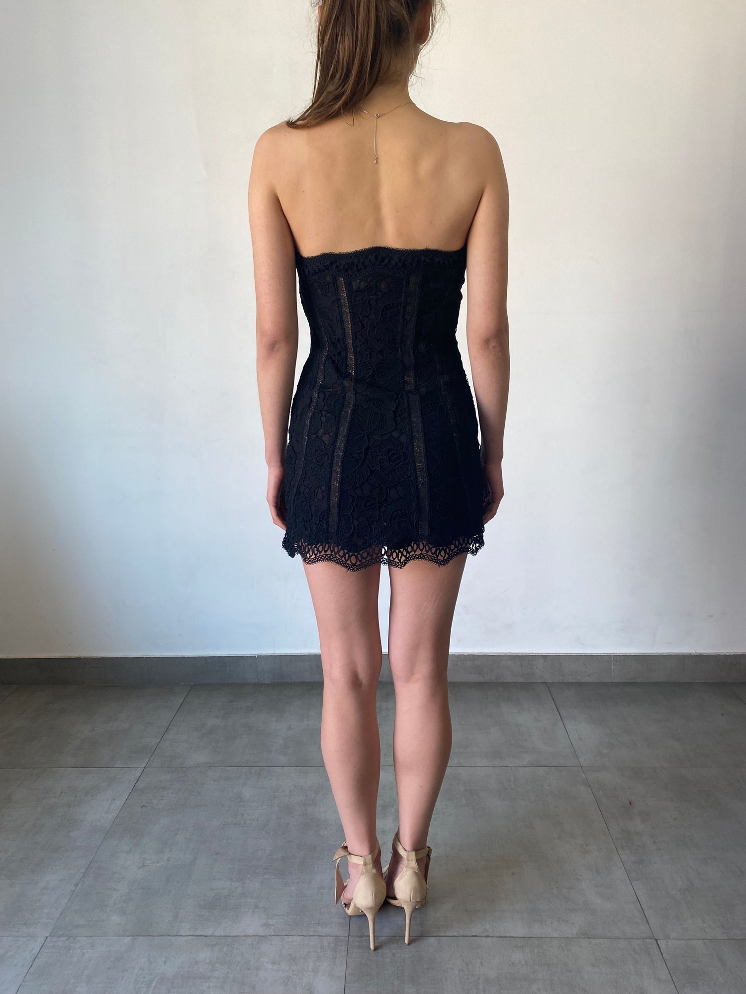 Paris Strapless Short Dress | Black