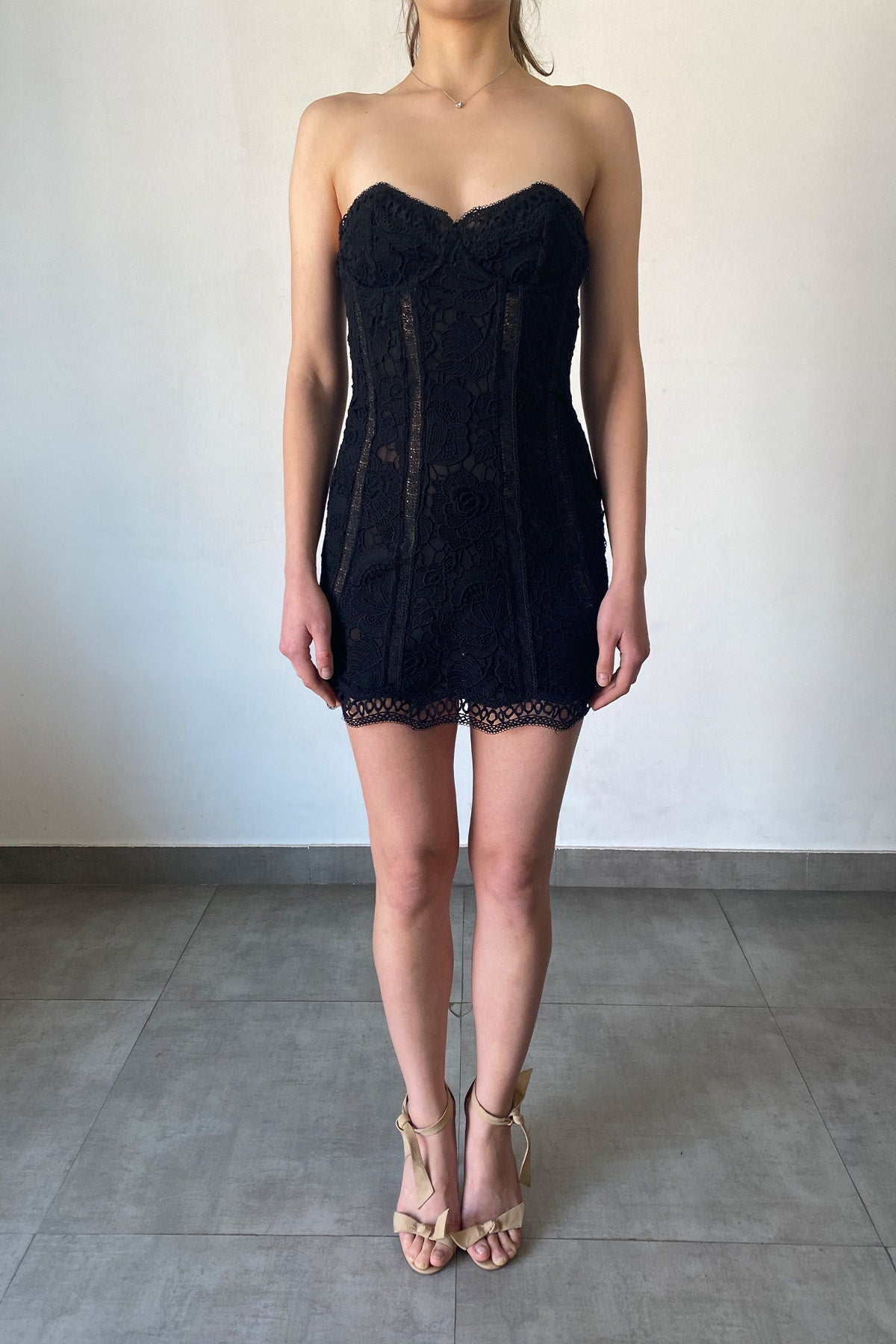 Paris Strapless Short Dress | Black