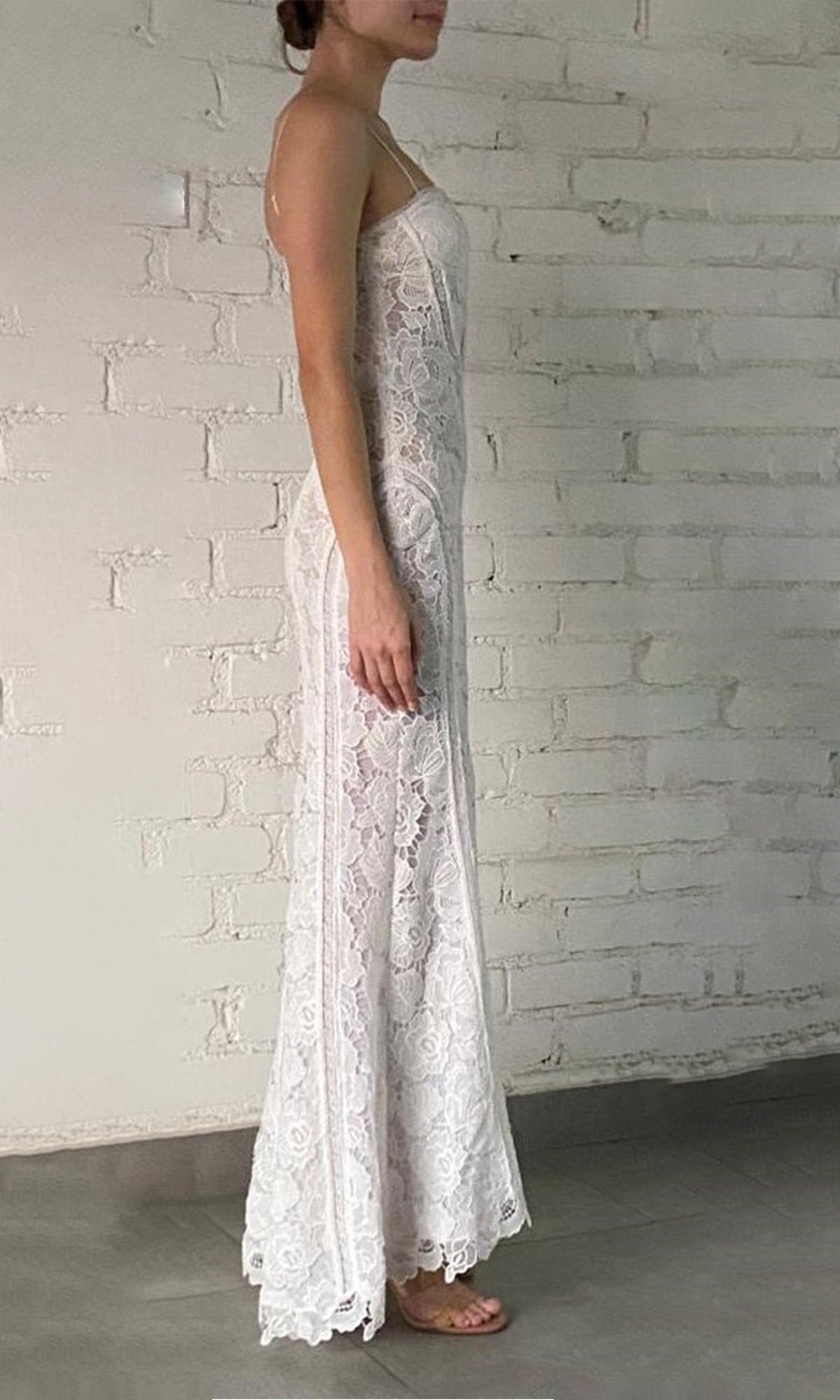 Rococo Sand | Paris Polyester Long Dress | White