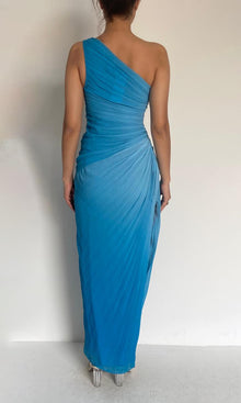 Womens | Rae Polyester Chiffon Long Dress | Blue Ombre