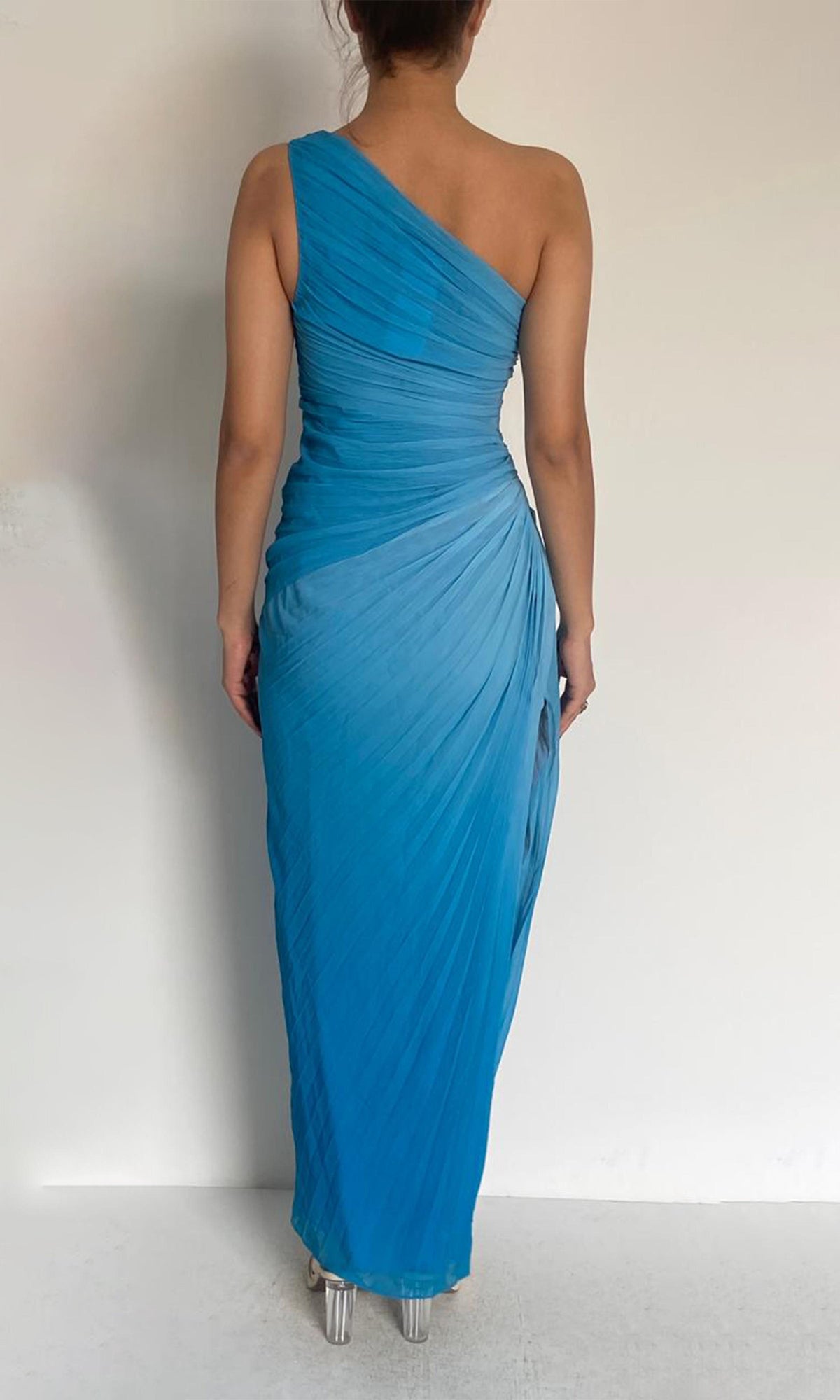 Womens | Rae Polyester Chiffon Long Dress | Blue Ombre
