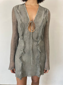 Rococo Sand | River V-Neck Short Dress | Grey
