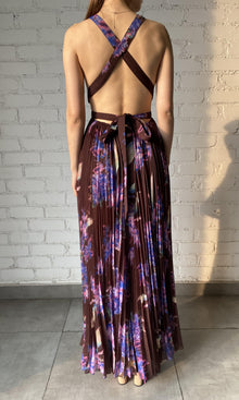 Rococo Sand | Shay Polyester Chiffon Long Dress | Multicolor