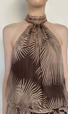Womens | Taro Viscose Flat Chiffon Mini Dress | Brown