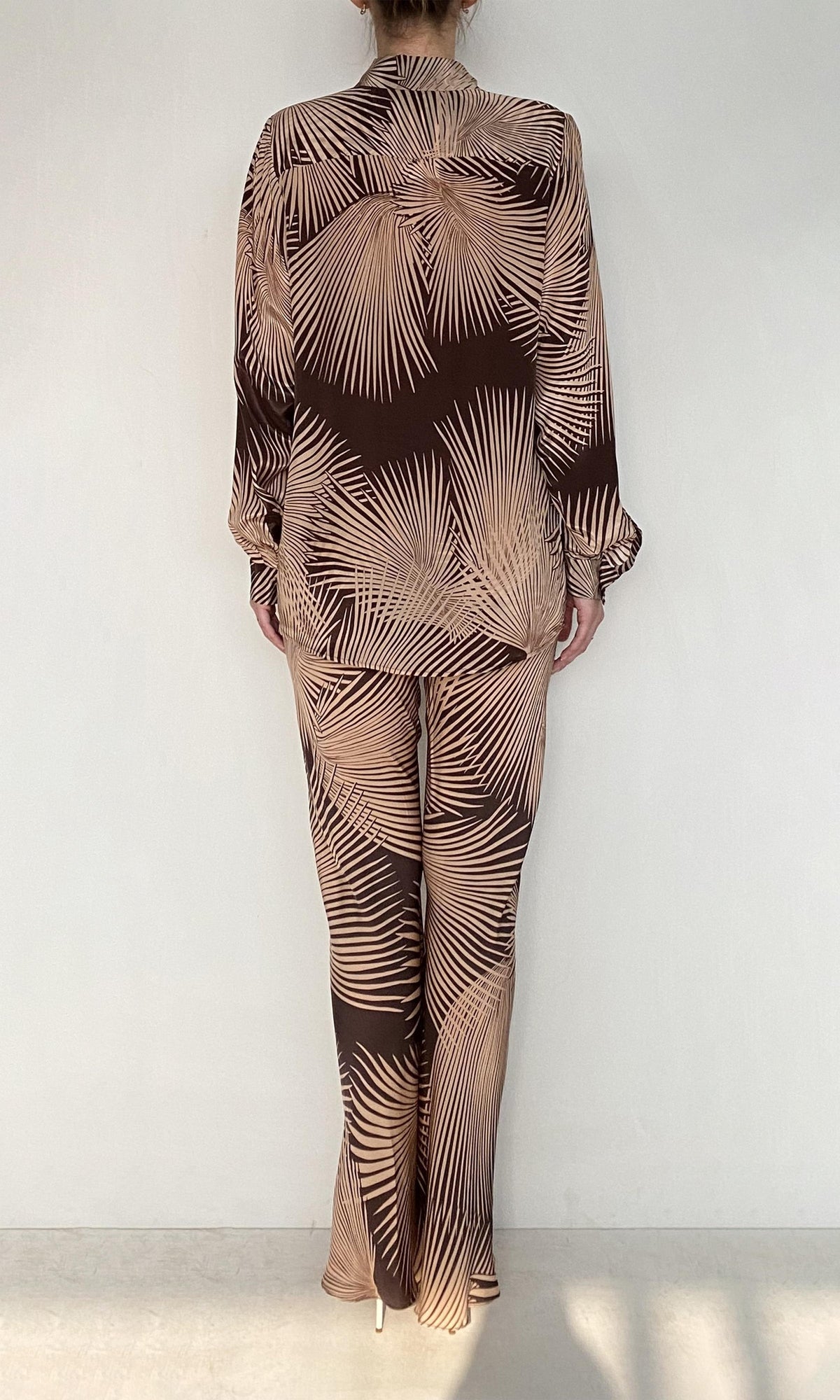 Rococo Sand | Taro Viscose Satin Bias Pants | Brown