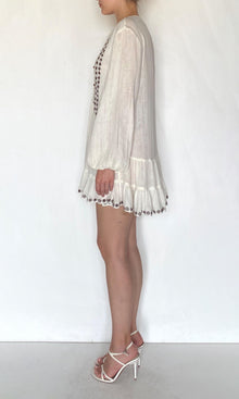 Rococo Sand | Taz Double Gauze Pintucks Detail Dress | White