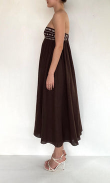 Rococo Sand | Taz Double Gauze Midi Dress | Brown