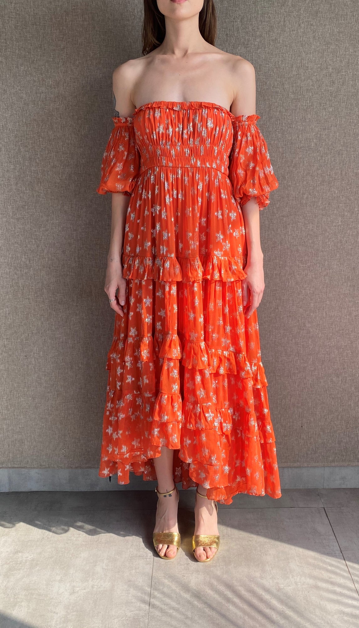 Rococo Sand | Veha High Low Dress | Orange