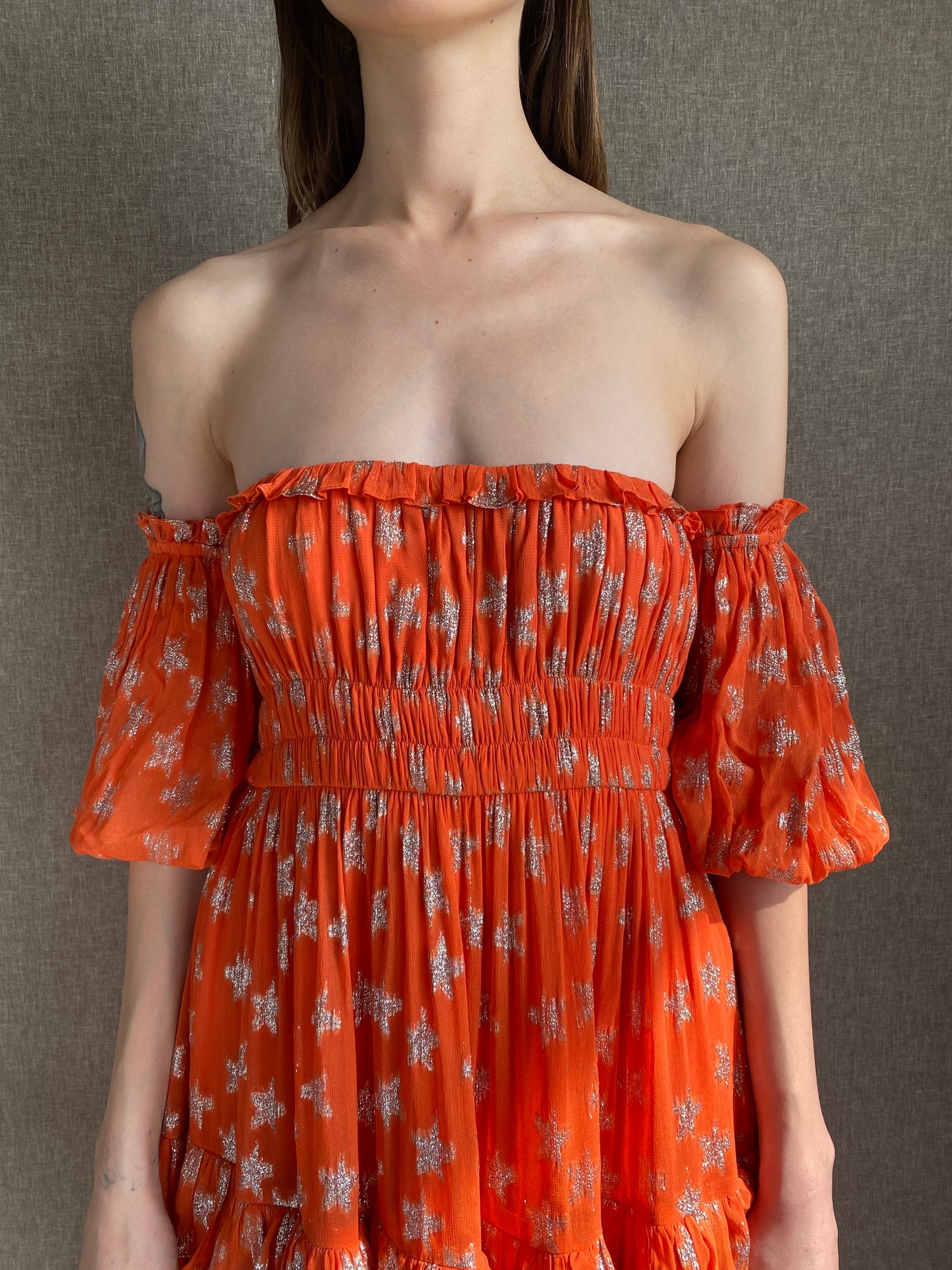 Rococo Sand | Veha High Low Dress | Orange