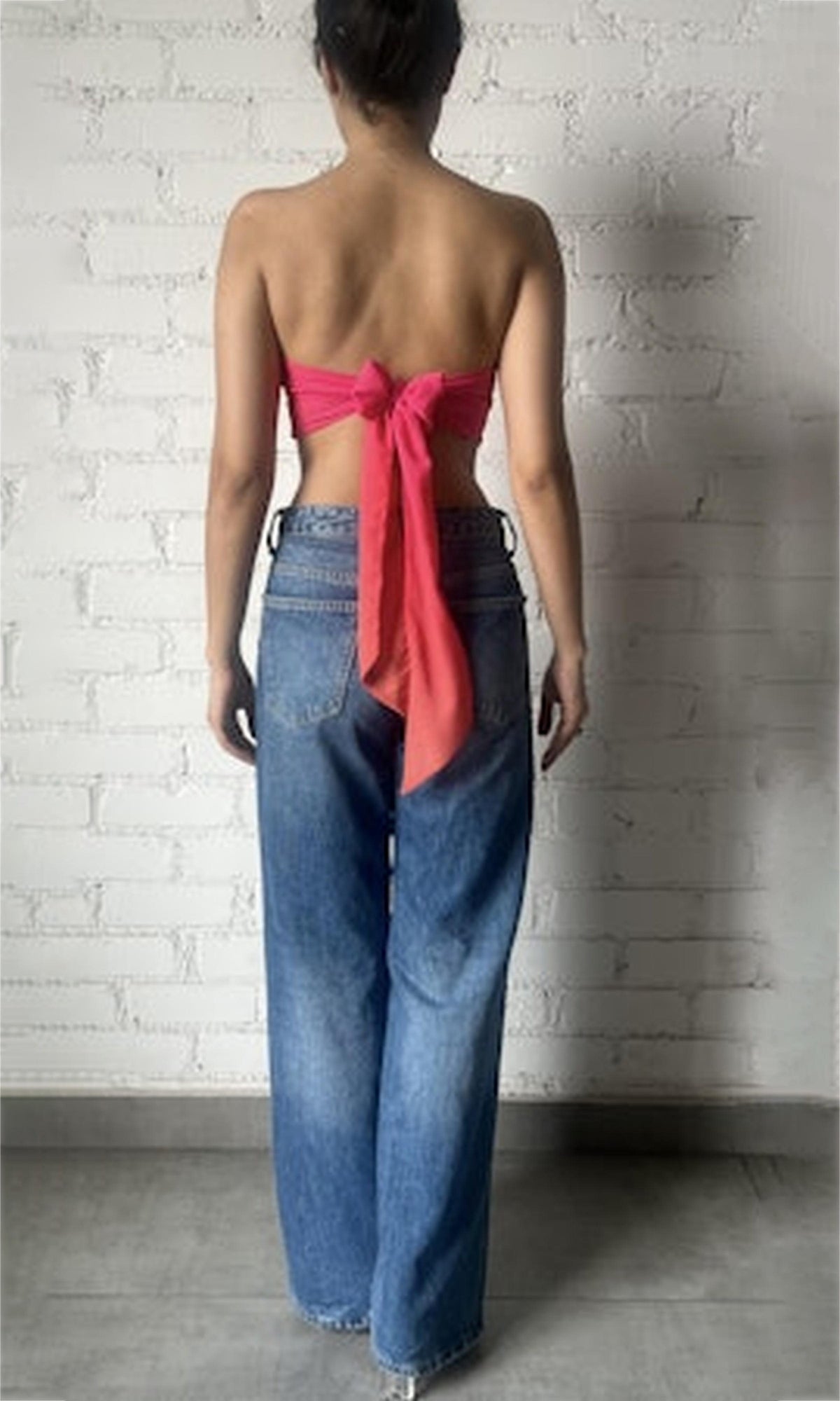 Womens | Zale Viscose Crinkle Chiffon Bandeau | Pink