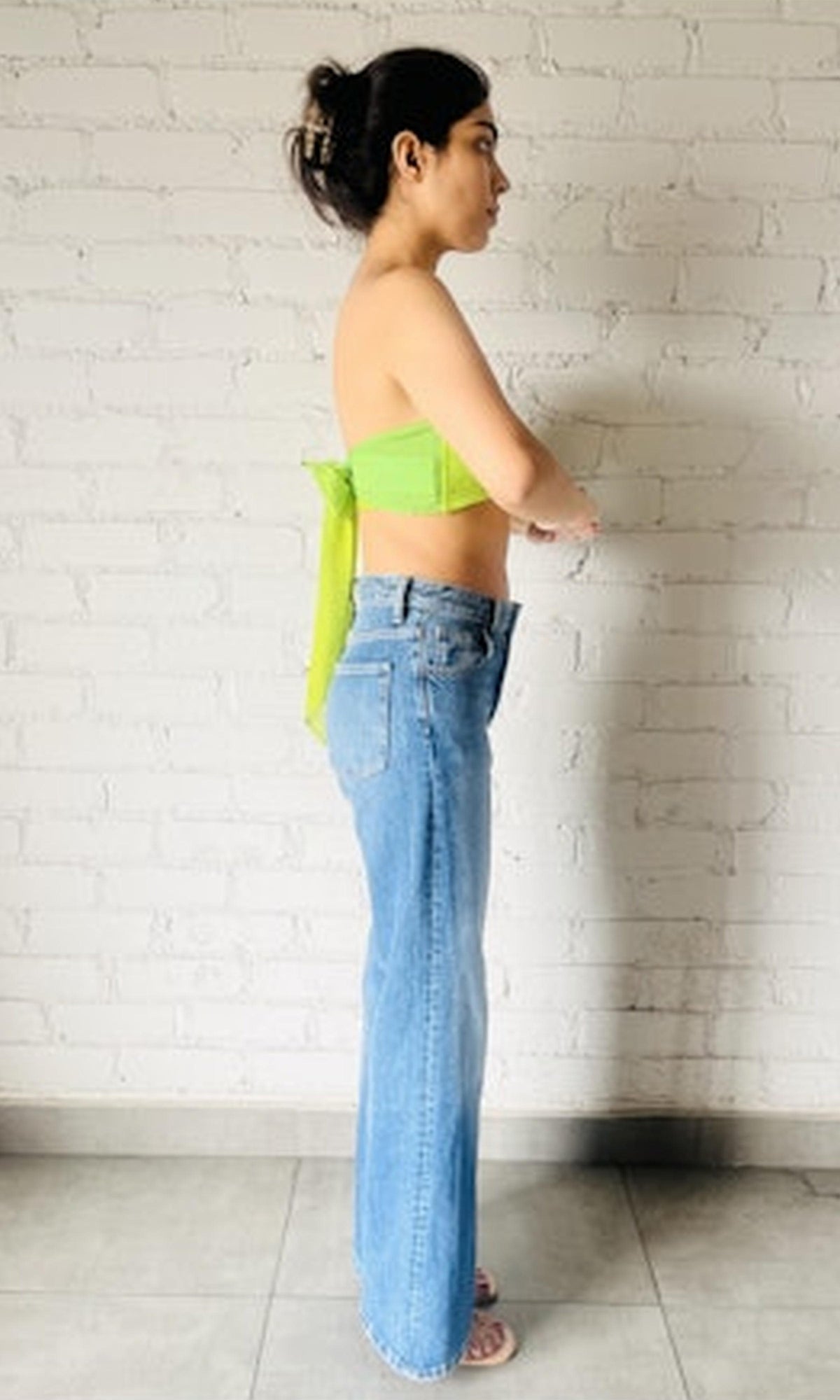 Rococo Sand | Zale Viscose Chiffon Bandeau | Green