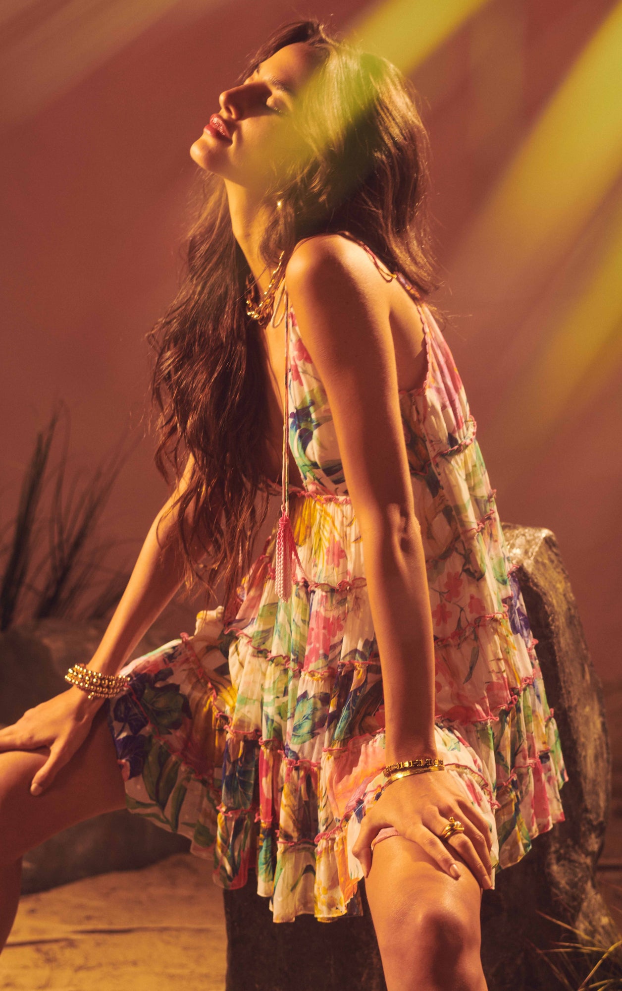 Rococo Sand | Zazu Tropical Short Dress | Motley