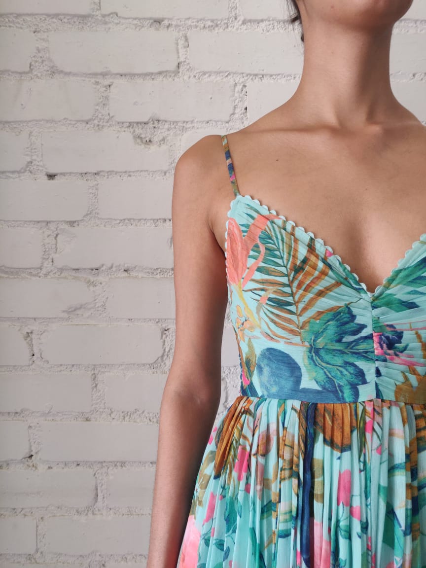 Rococo Sand | Zazu Short Dress | Mint Green Multi