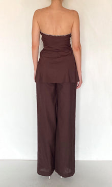 Womens | Zin Cotton Poplin Lycra Strapless Top | Brown