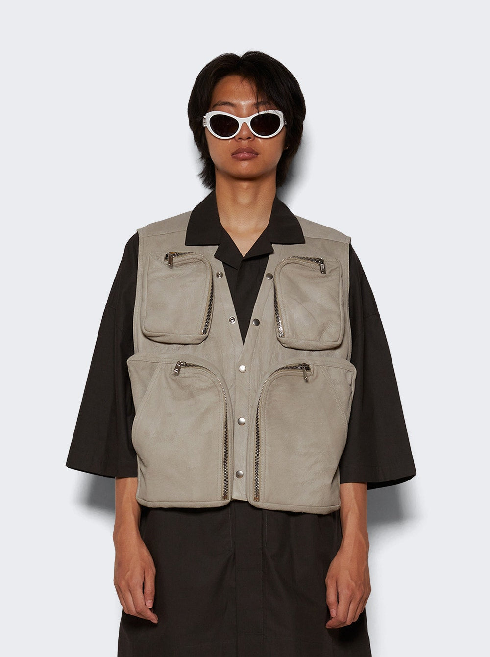 Men | Rick Owens | Porterville Cargo Vest | Ivory