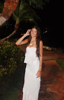 Raleigh Ruffle Maxi Skirt | White