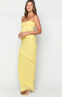 Raleigh Ruffle Maxi Skirt | Yellow