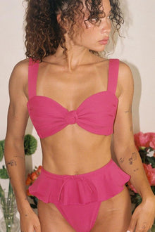 Tamarindo Ruffle Bikini Bottom | Raspberry