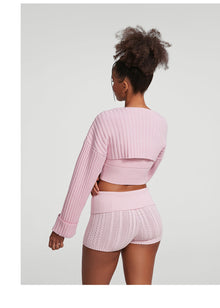 Ribbed Knit Shrug | Ballet Pink