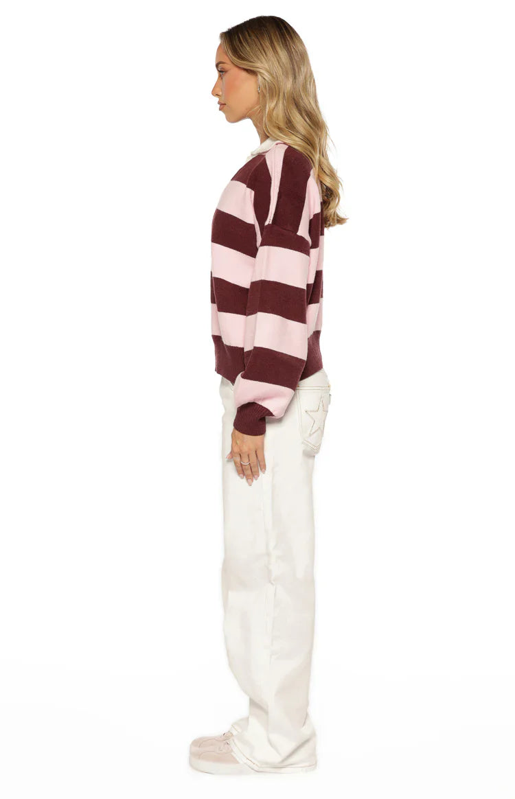 Rina Stripe Polo | Pink