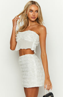 Roaslie Mini Skirt | White