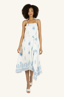 Rosetta Dress | Off-White x Blue Embroidery