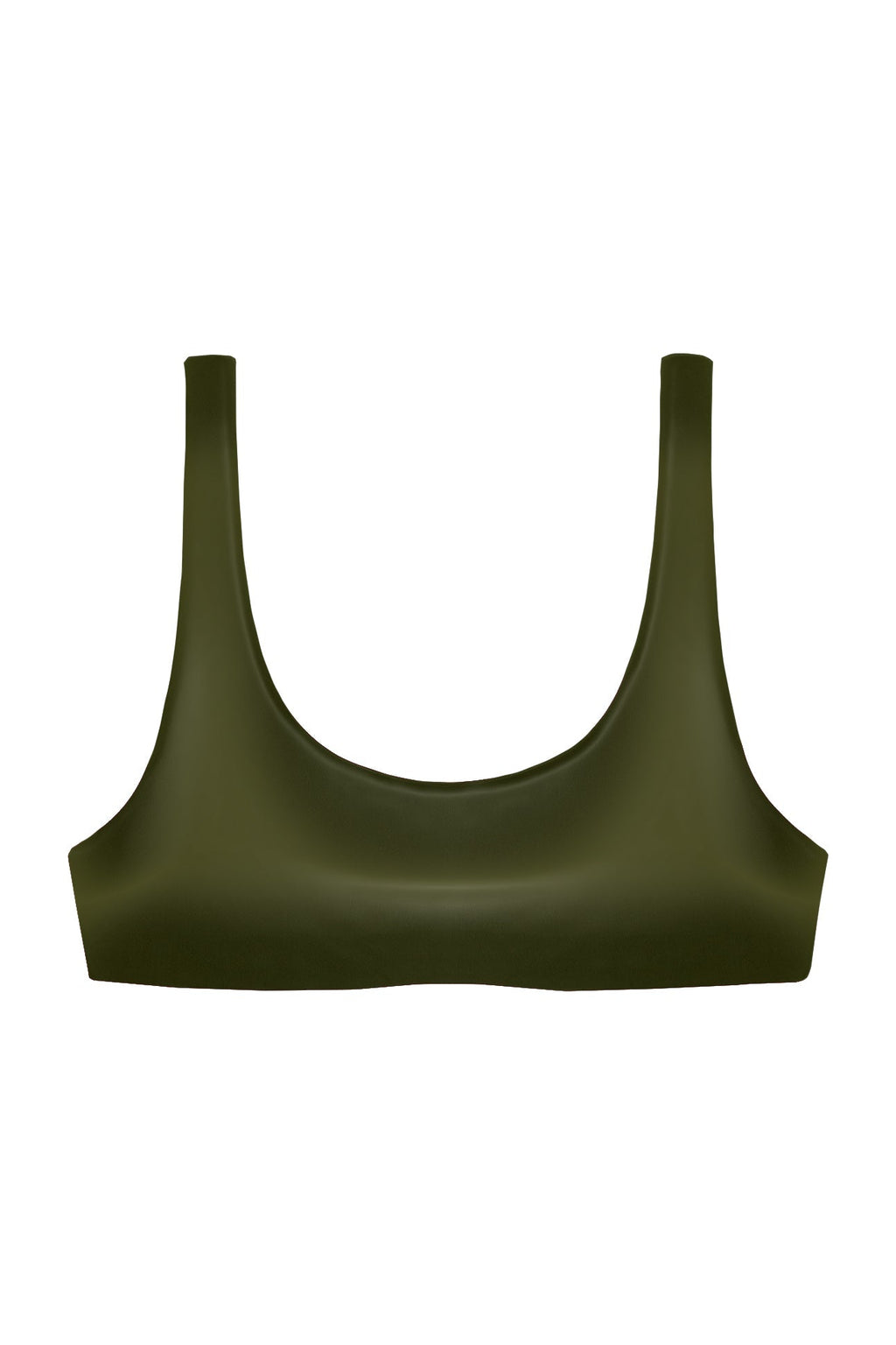 Rounded Edges Top | Olive Leather