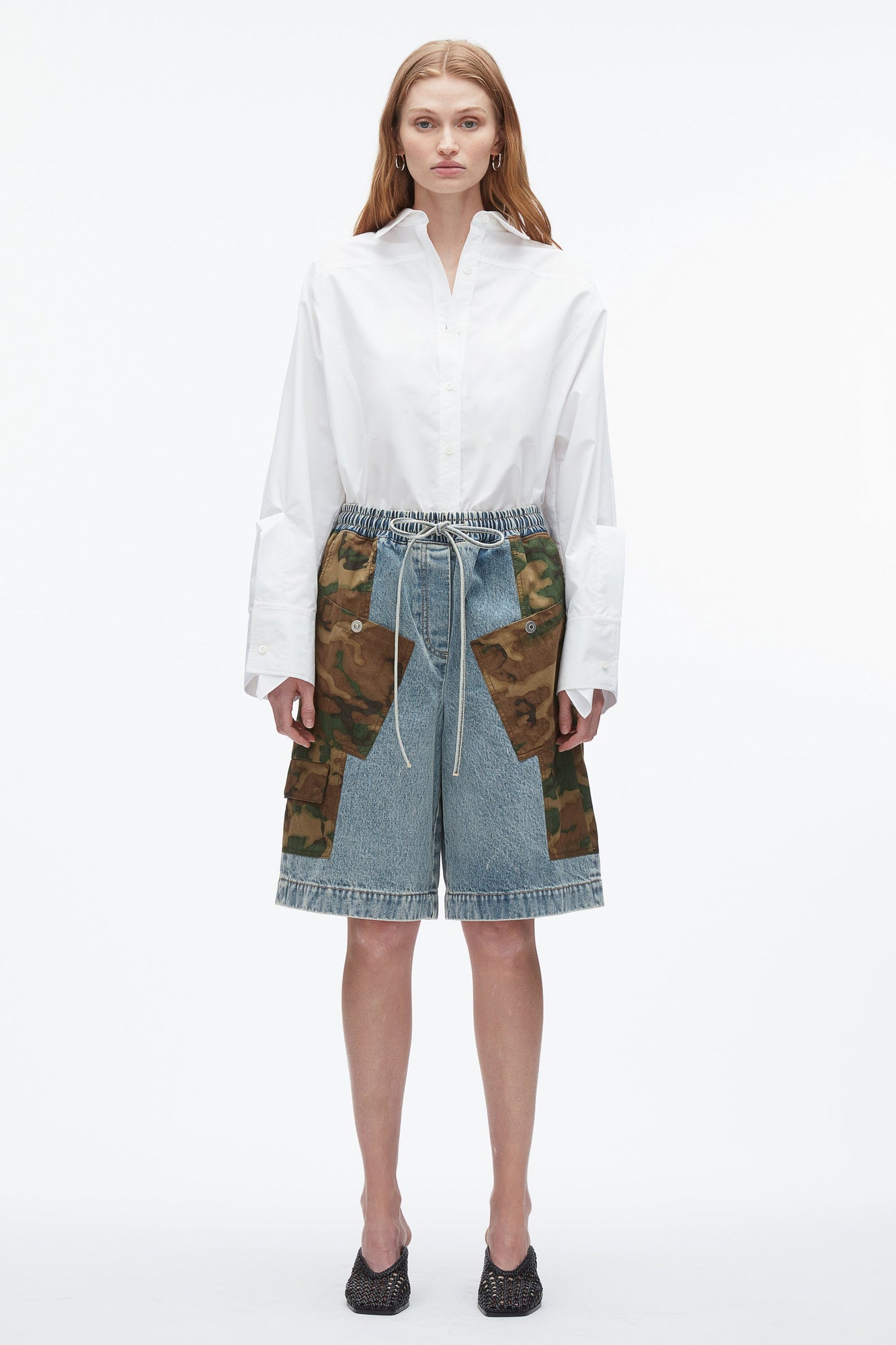 Patchwork Camo Basketball Short | Dark Olive Multi