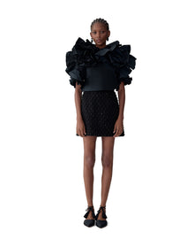 Embroidered Mini Skirt | Black