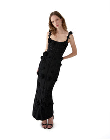 Thin Strap Crochet Dress | Black