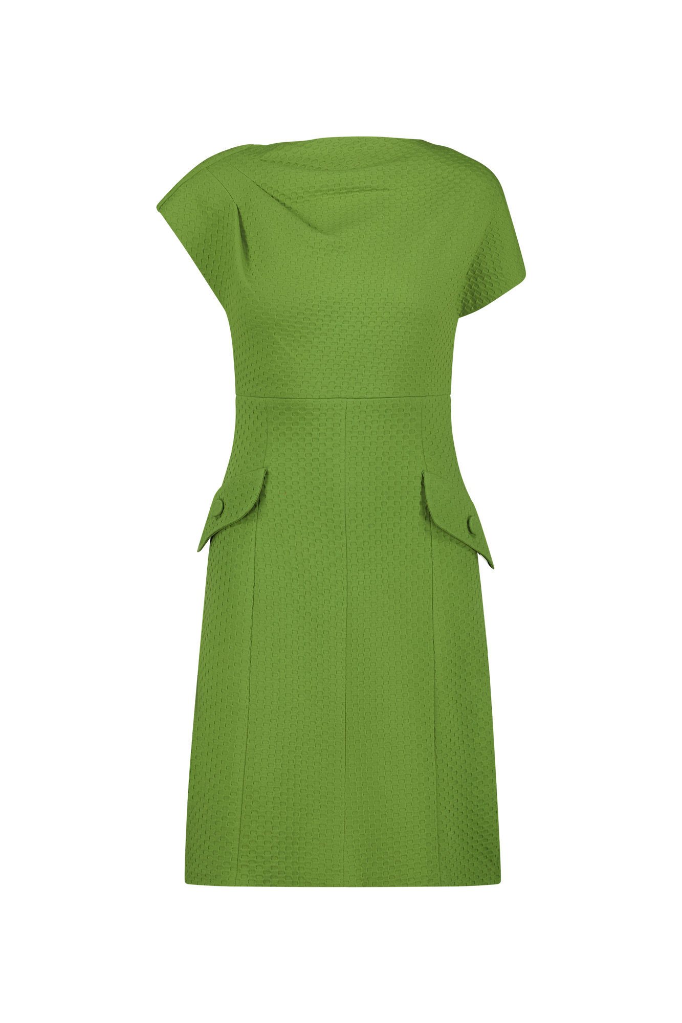 Textured Jersey Draped Shoulder Dress | Cactus