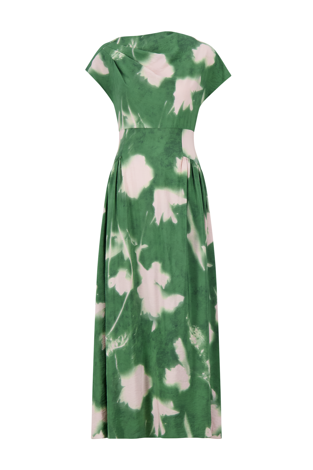 Abstract Floral Crepe Asymmetrical Dress | Cactus