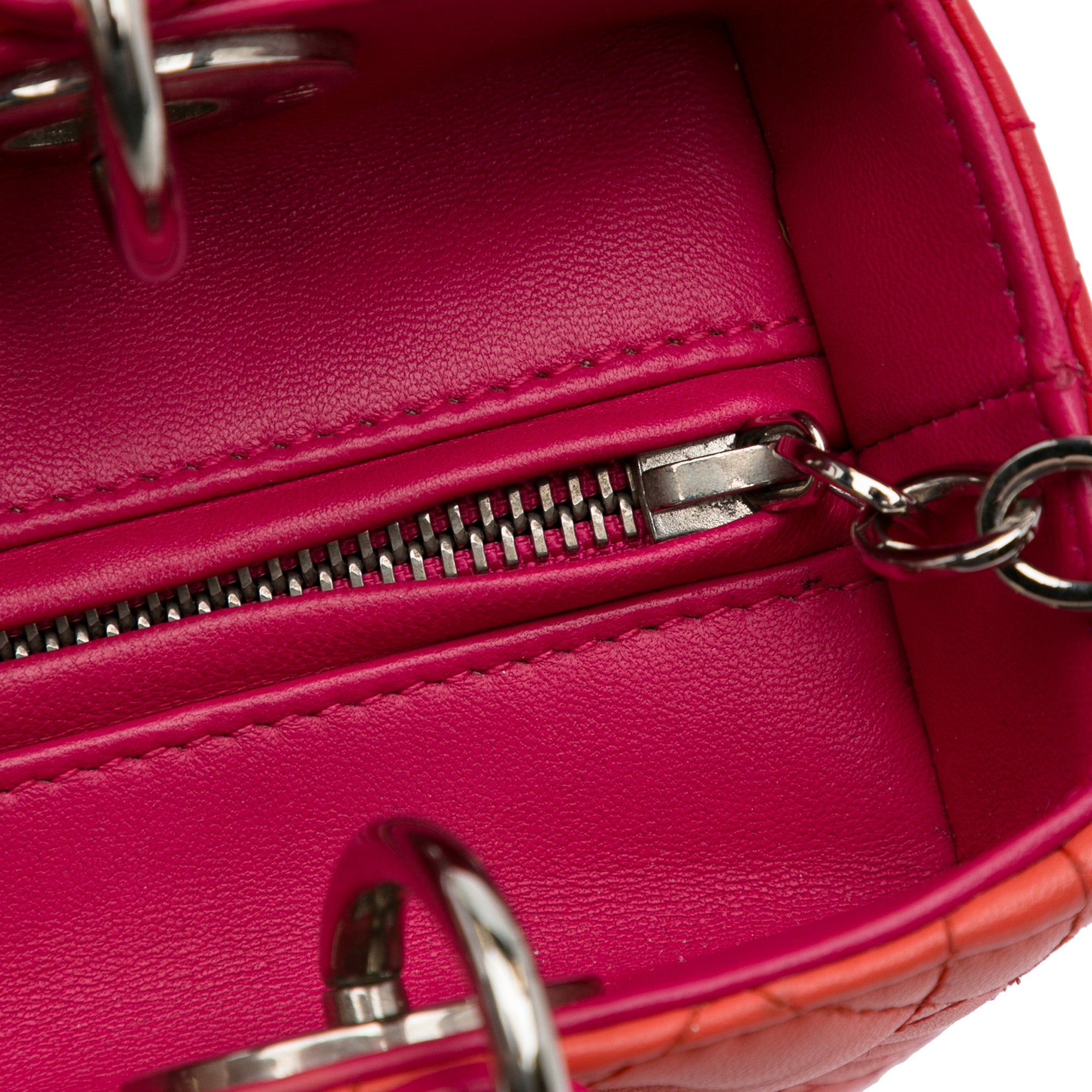 Dior | Pre-Owned Medium Bicolor Lambskin Cannage Lady | Orange