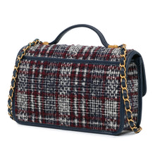 Chanel | Pre-Owned Small Tweed School Memory Top Handle Flap | Blue/Navy