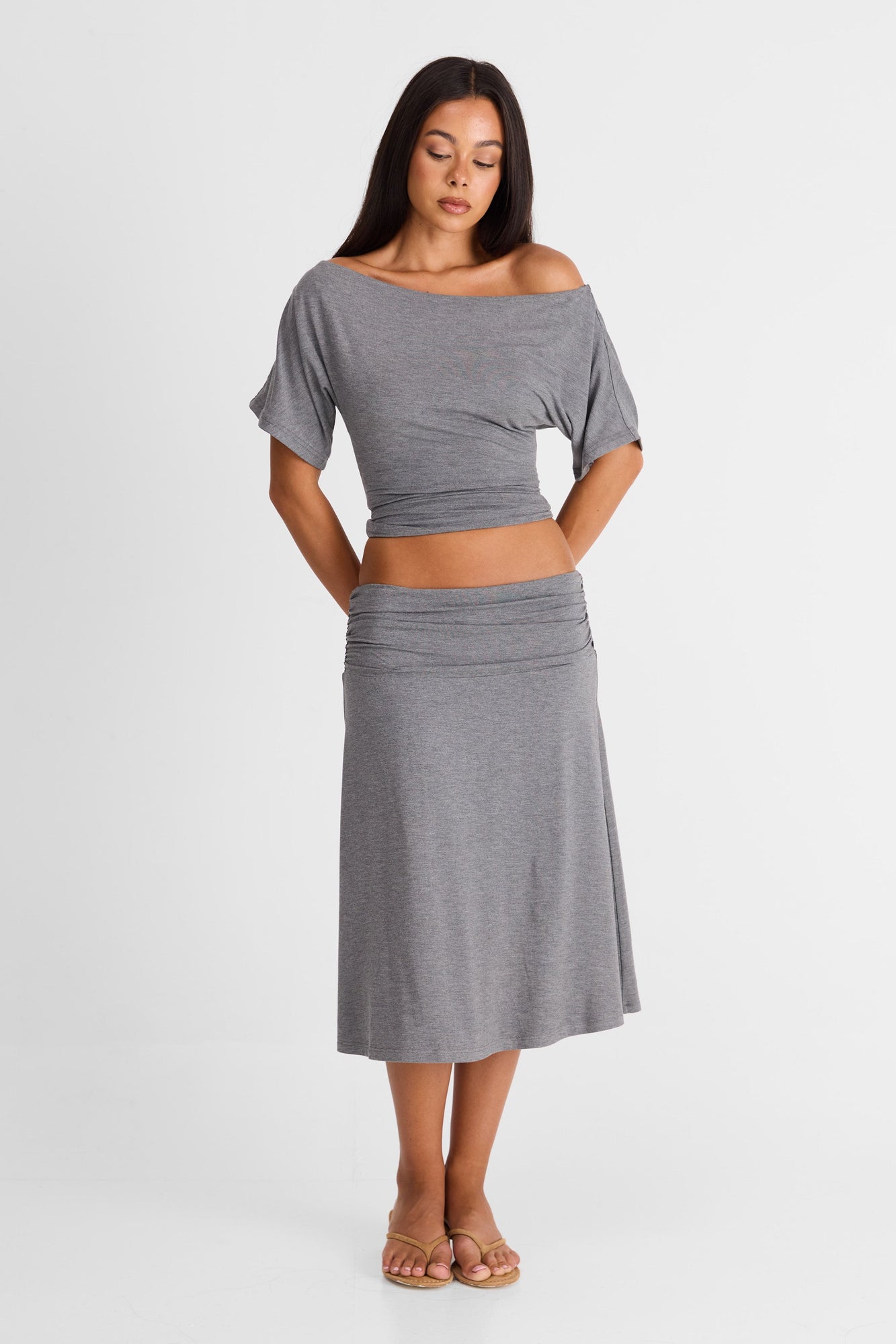 Lorelei Midi Skirt | Grey Marle