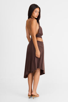 Luna Midi Skirt | Brown